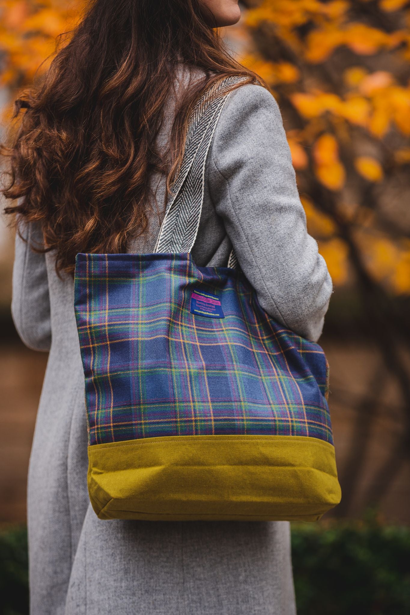 Thistle Tartan Tweed Shopper Bag with Liberty Fabrics