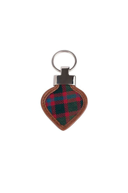 Tartan & Leather Heart Keyring