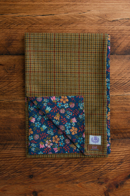 Bufanda larga Classic Check Lovat Tweed forrada con Liberty Fabrics