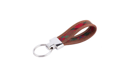 Tartan & Leather Loop Keyring