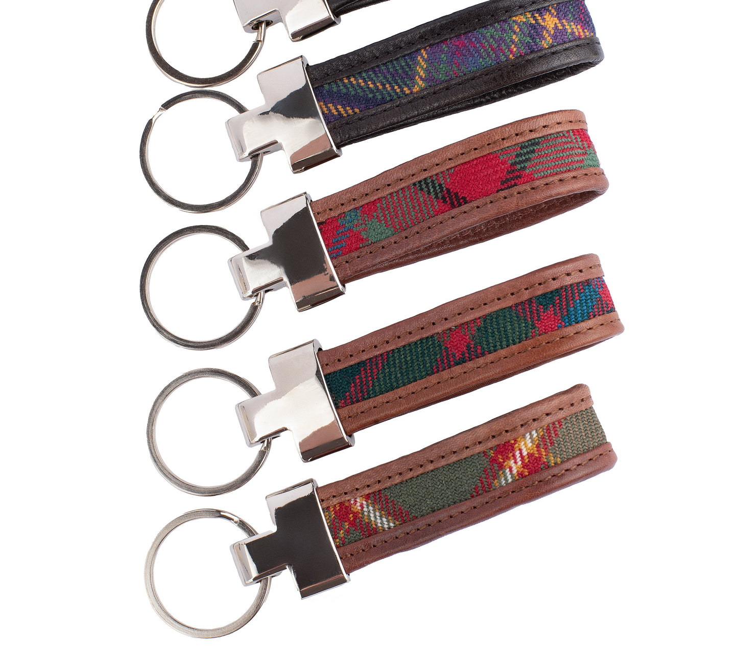 Tartan & Leather Loop Keyring