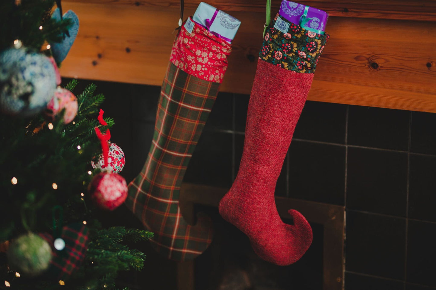 Flodden Tartan & Liberty Print Christmas Stocking