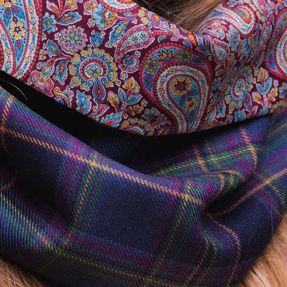 Highland Mist Tartan Cowl forrado con Liberty Fabrics