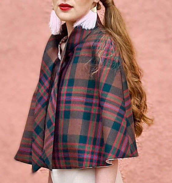 Tartan poncho clearance coat