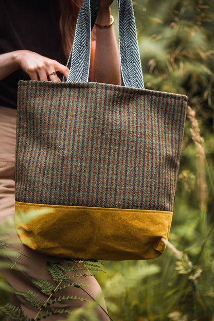 Thistle Scottish Wool Shopper Bag with Liberty Fabrics