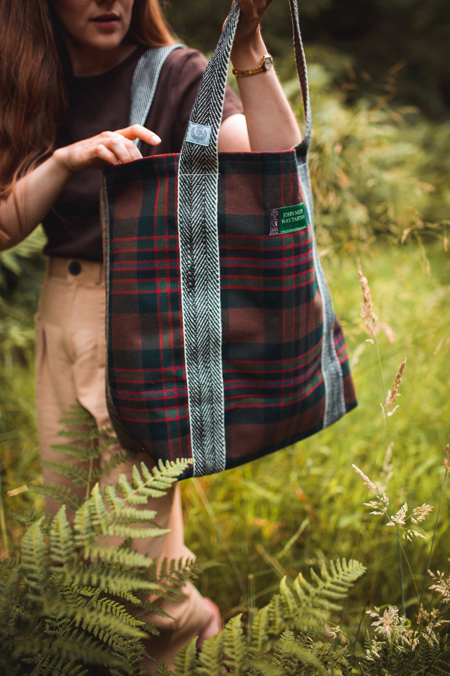 Teasel Oversized Scottish Wool Tote Bag with Liberty Fabrics