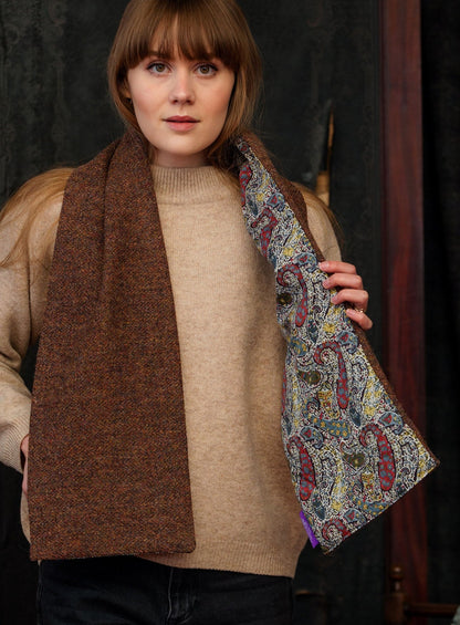 The Leverburgh - Harris Tweed Scarf lined with Liberty Fabrics