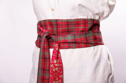 Reversible Sash Belt -YOUR OWN TARTAN -with Liberty Fabric