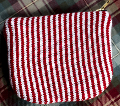 Woolly Yule Candy Stripe Zipped Pouch